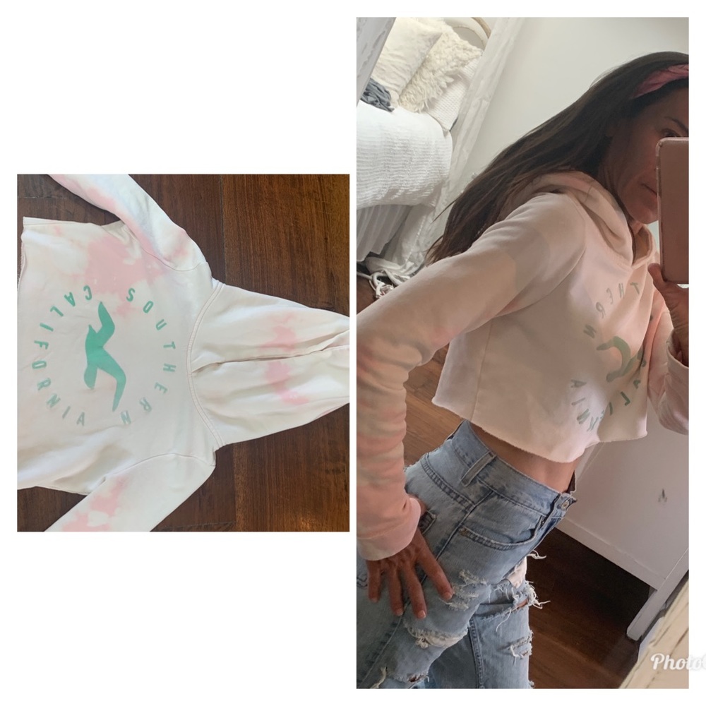 Tie dye hollister cropped sweatshirt hoodie XS S